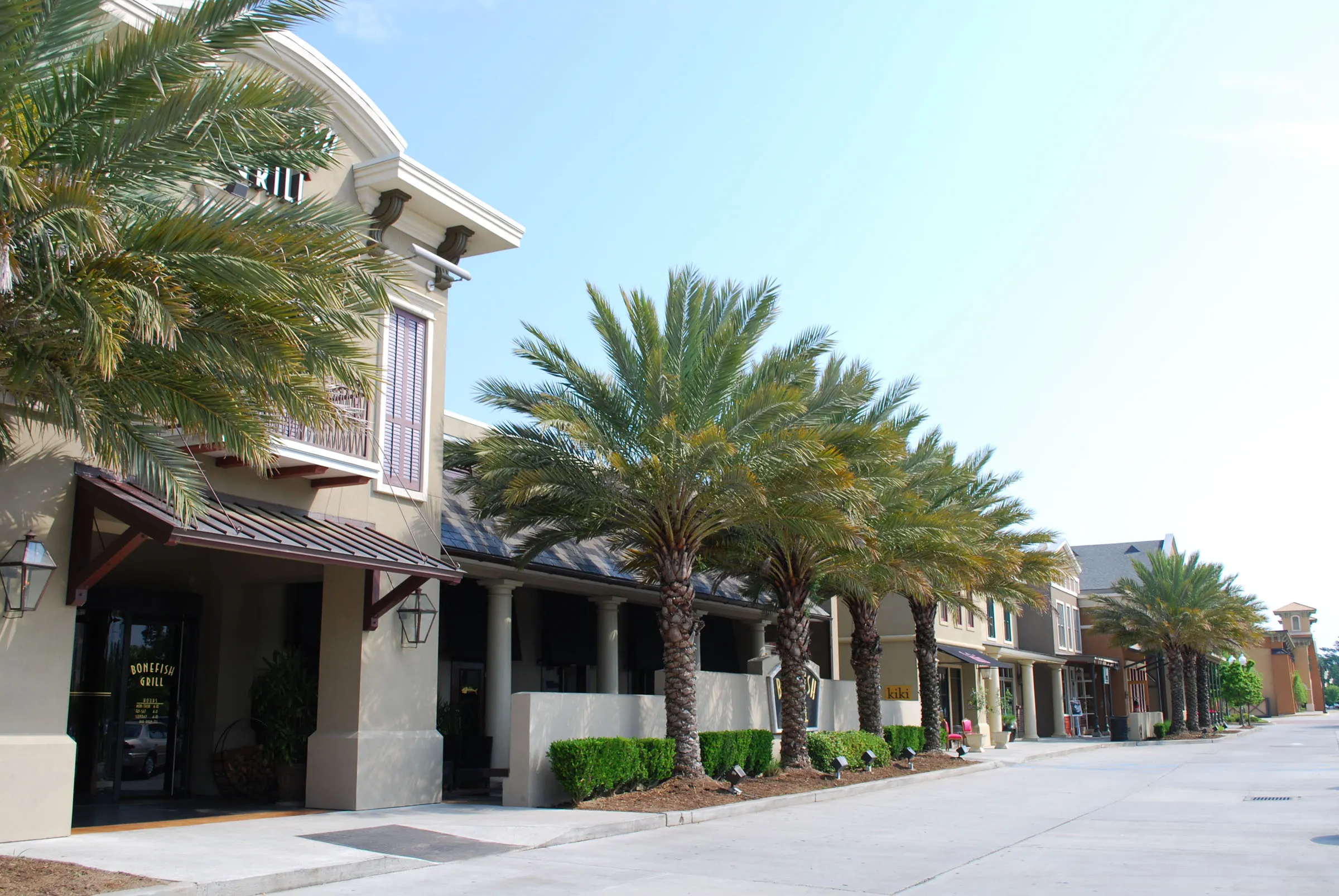 An upscale commercial streetscape built by C.M. Miciotto & Son.