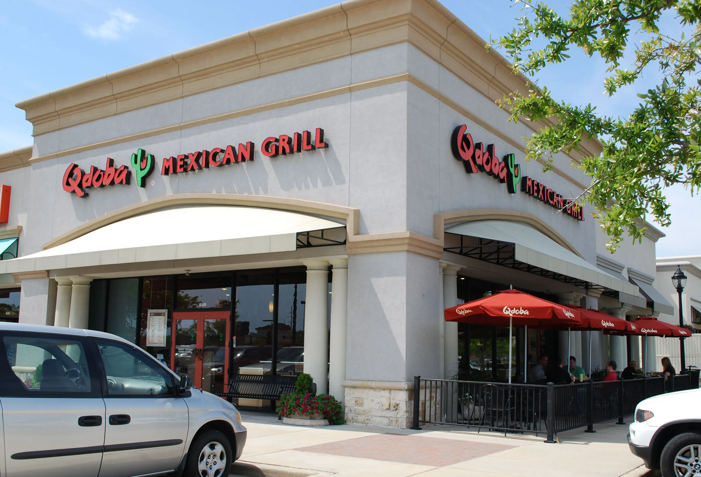 Qdoba Mexican Grill build-out with covered patio seating.